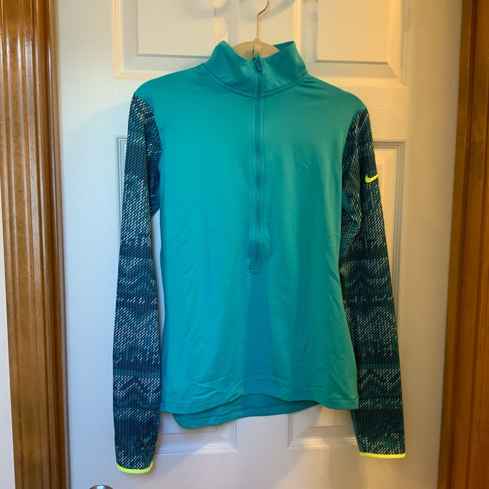 Teal Nike Pro dri-fit pullover